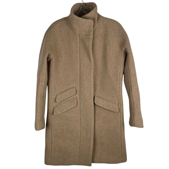 J. Crew Cocoon Coat in Italian Stadium Cloth Wool Blend Tan Size 0 - Picture 4 of 12